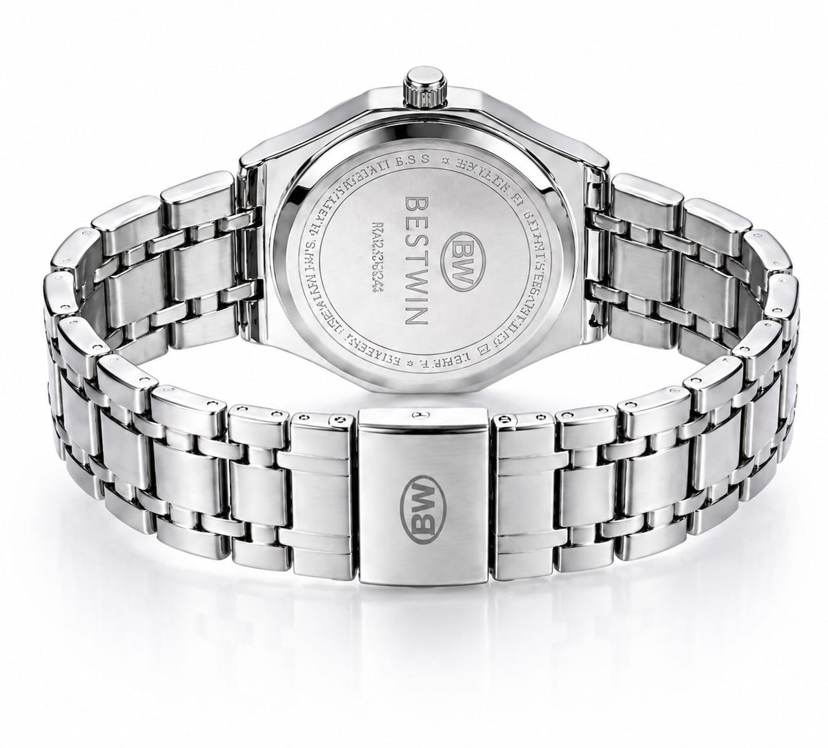 Bestwin Stainless Steel Men’s Watch – Premium Silver Octagonal Dial