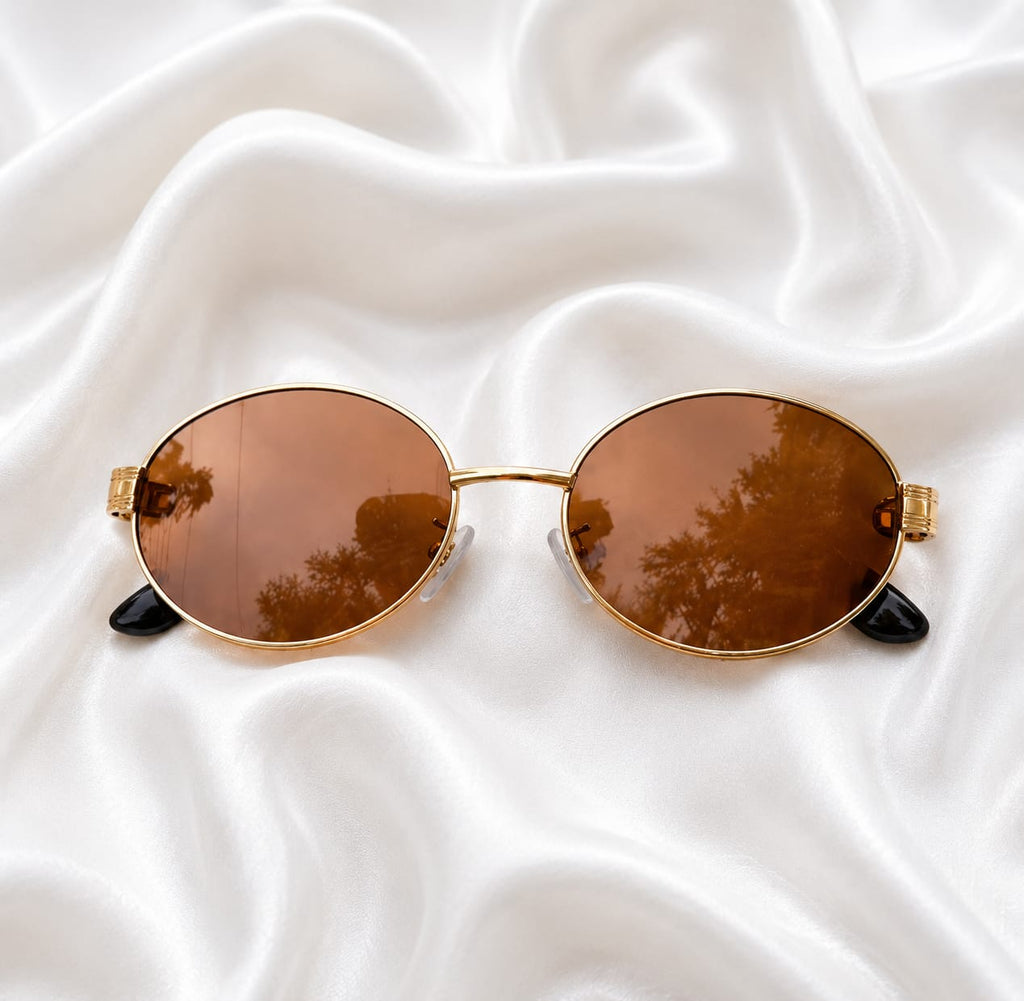 Premium Brown Lens Gold Frame Sunglasses