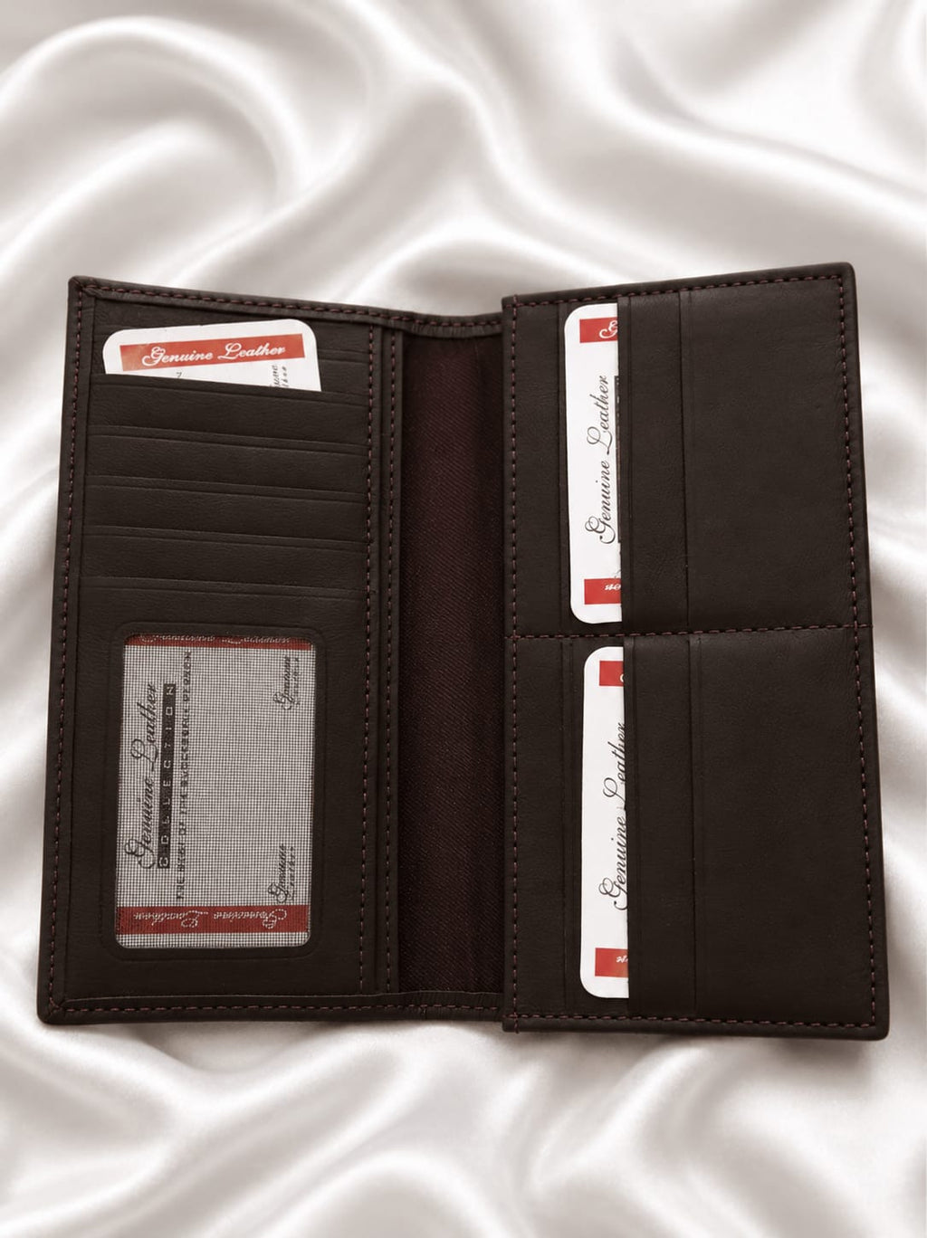 Premium Dark Brown Leather Wallet – Slim Bifold Card Holder