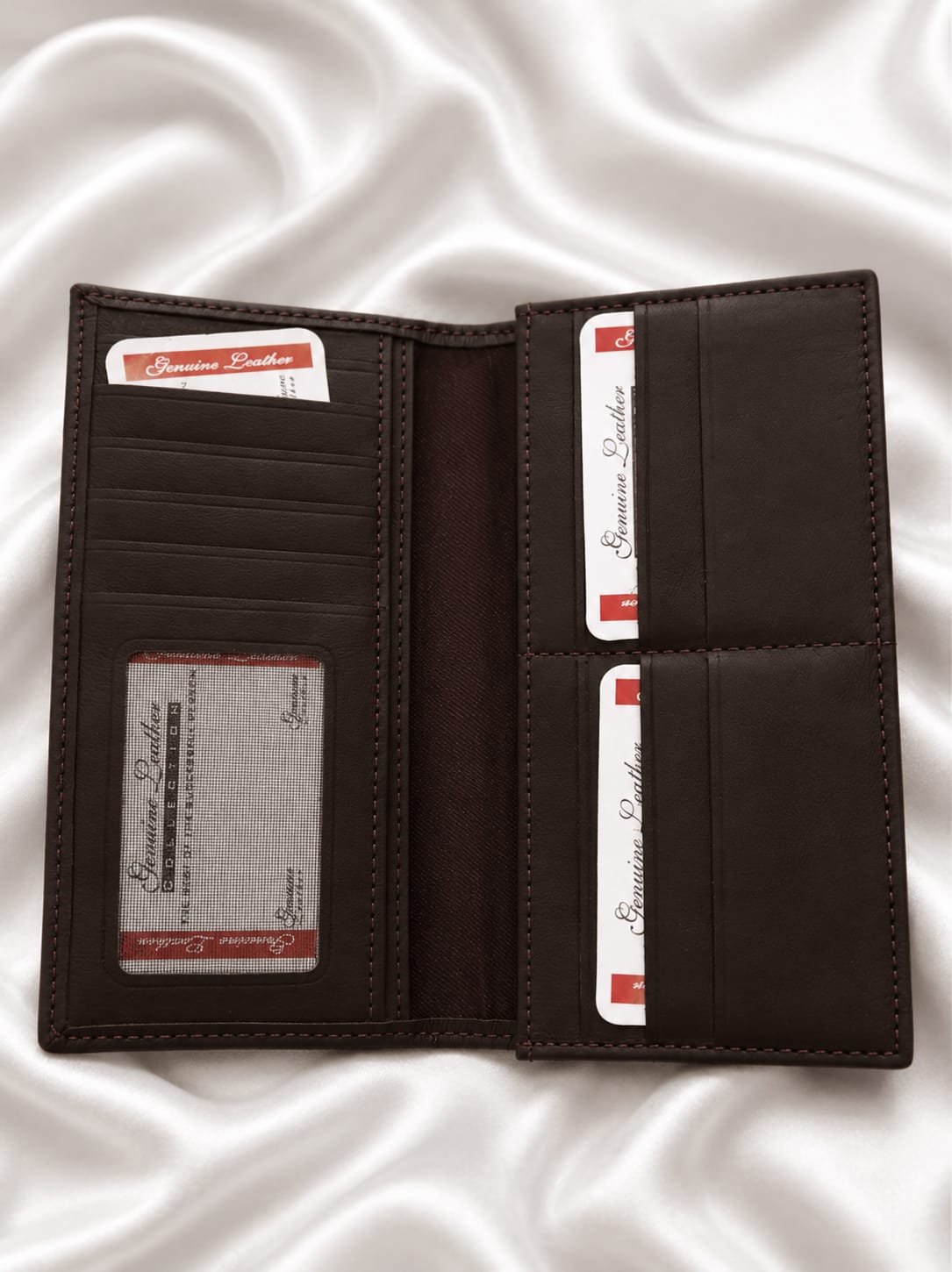 Premium Dark Brown Leather Wallet – Slim Bifold Card Holder