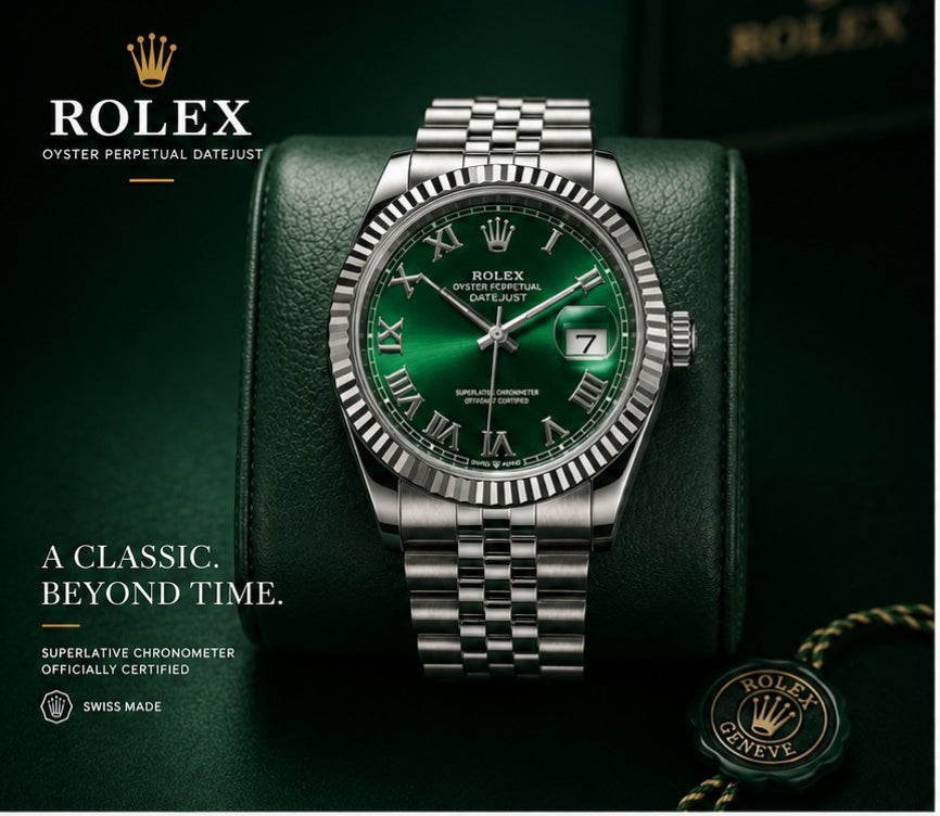 Luxury  Green Automatic Watch – Stainless Steel Jubilee Bracelet