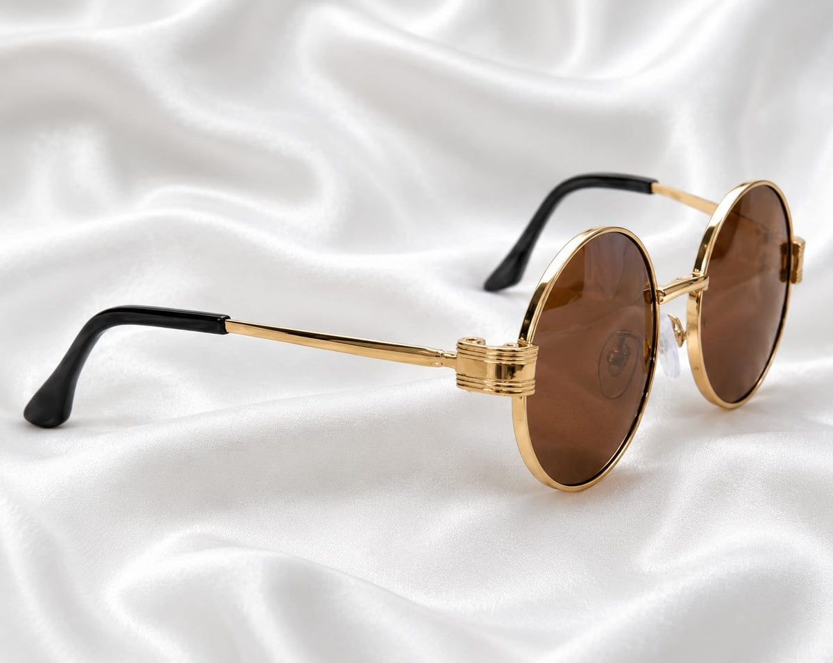 Premium Brown Lens Gold Frame Sunglasses