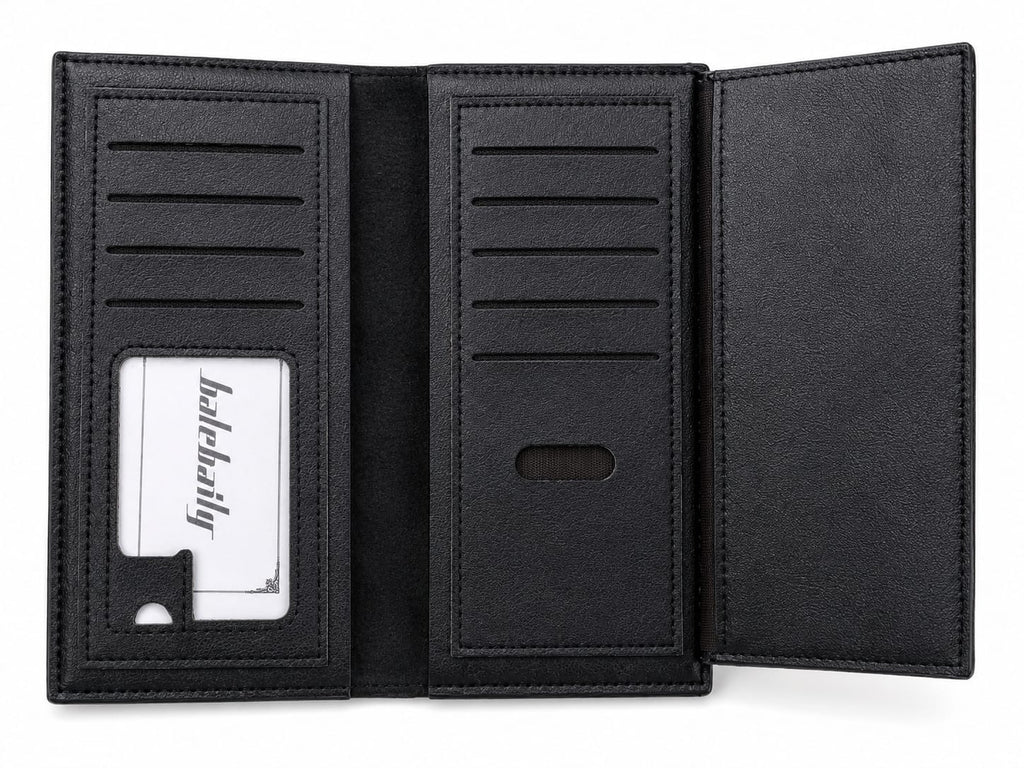 Men’s Premium Long Trifold  Leather Wallet | Black & Brown