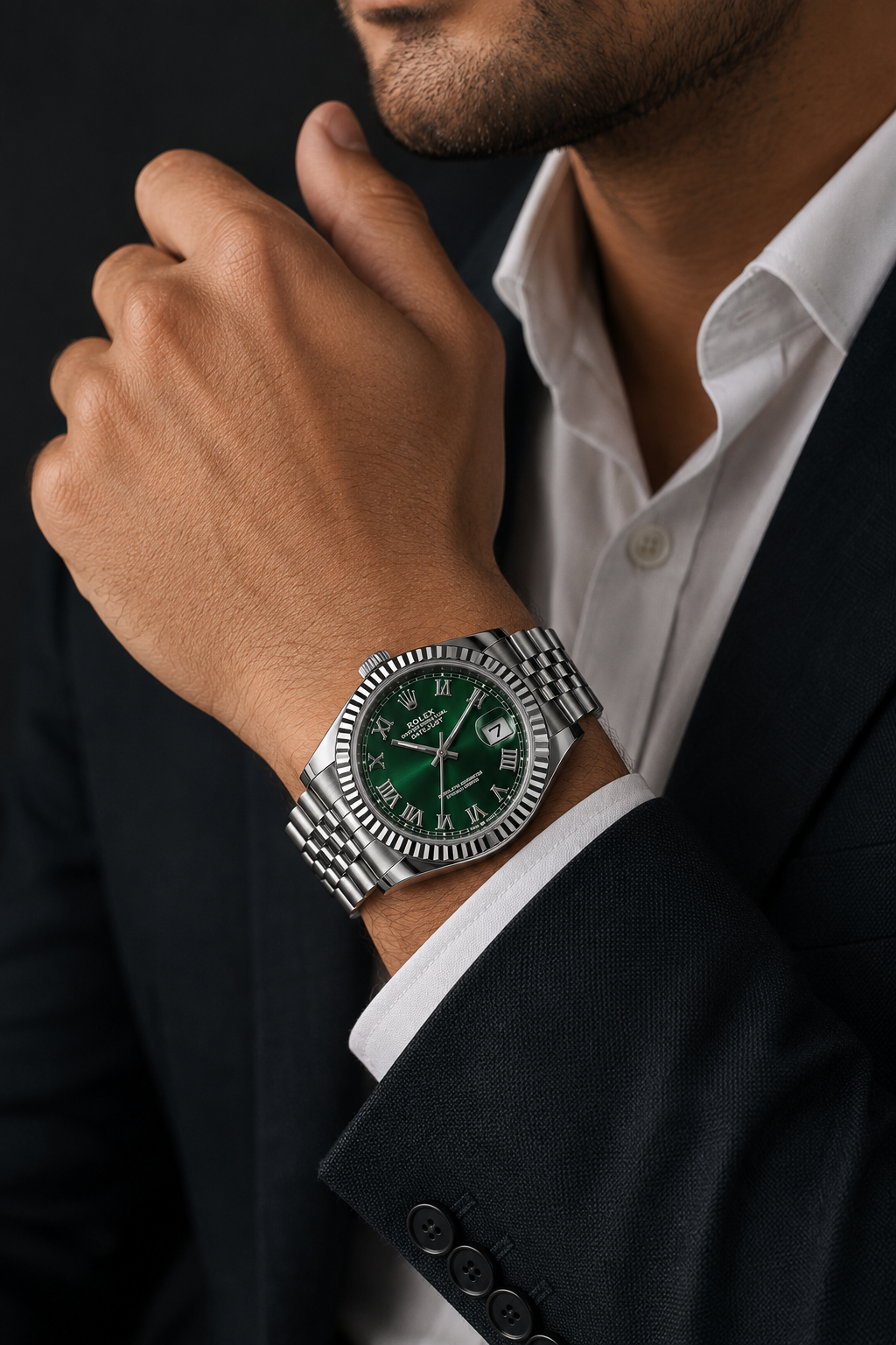 Luxury  Green Automatic Watch – Stainless Steel Jubilee Bracelet