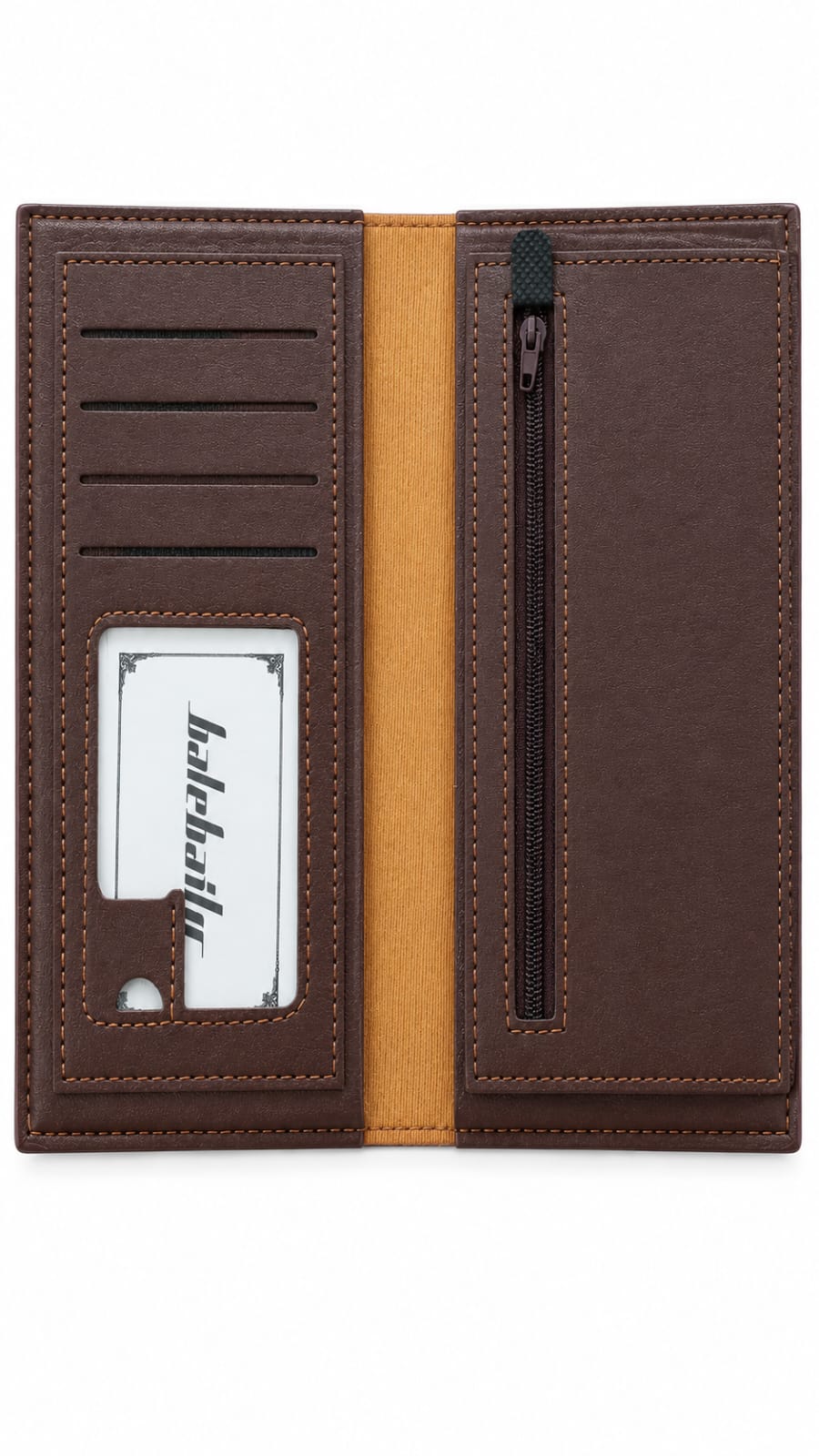 Men’s Premium Long Trifold  Leather Wallet | Black & Brown