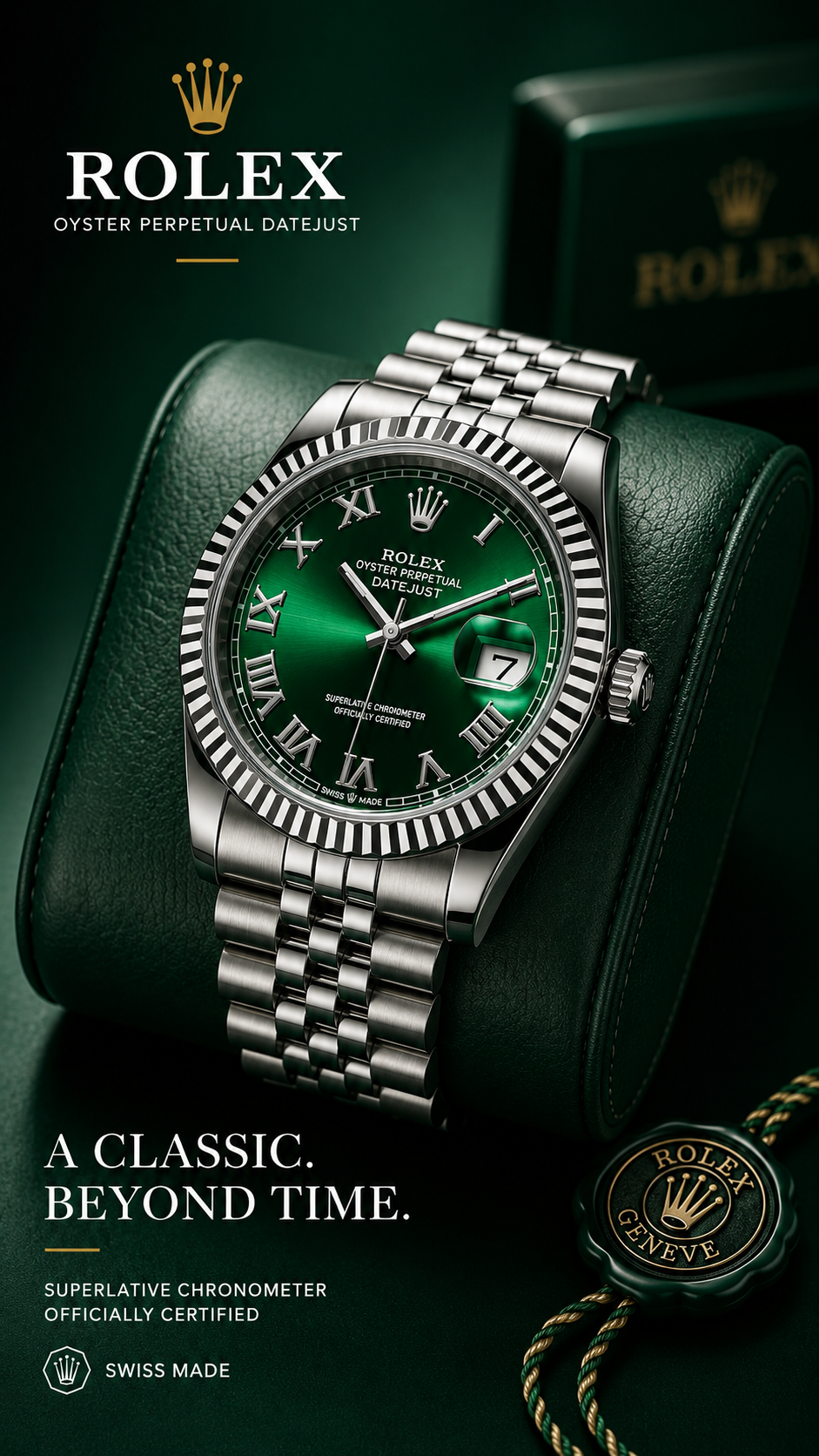 Luxury  Green Automatic Watch – Stainless Steel Jubilee Bracelet