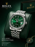 Luxury  Green Automatic Watch – Stainless Steel Jubilee Bracelet