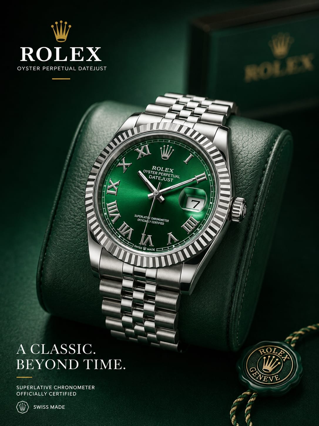 Luxury  Green Automatic Watch – Stainless Steel Jubilee Bracelet