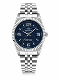BESTWIN Men's Luxury Blue Dial Stainless Steel Watch