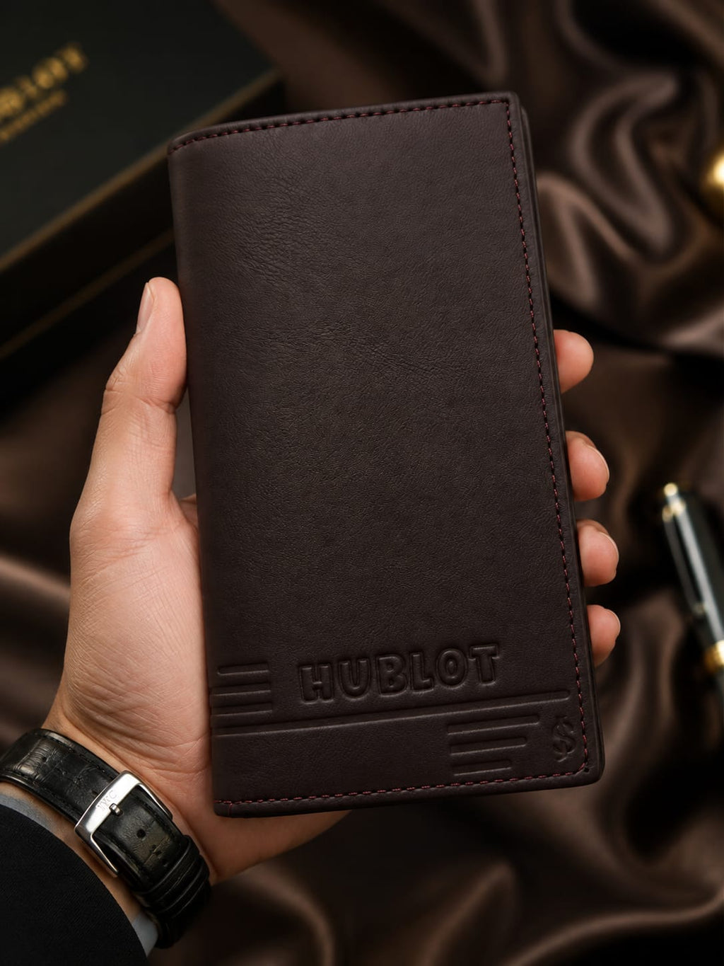 Premium Dark Brown Leather Wallet – Slim Bifold Card Holder