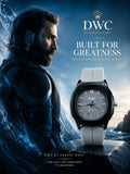 DWC Premium Silicon Watch – Black Metal Dial | Magnetic Buckle | Blue & Grey